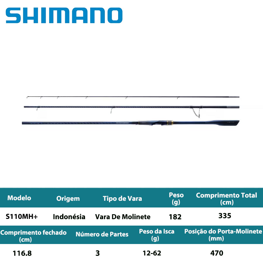 SHIMANO 2023 NESSA LIMITED S110MH+ Vara De Molinete