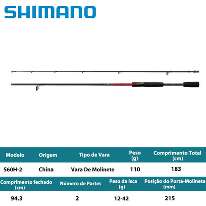 SHIMANO 2026 Majestic+ S60H-2 Vara De Molinete