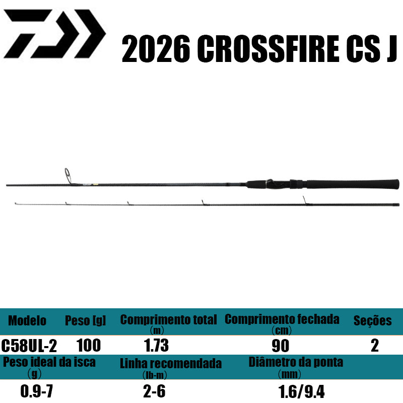 DAIWA 2026 CROSSFIRE CS J C58UL-2 para carretilhas de pesca