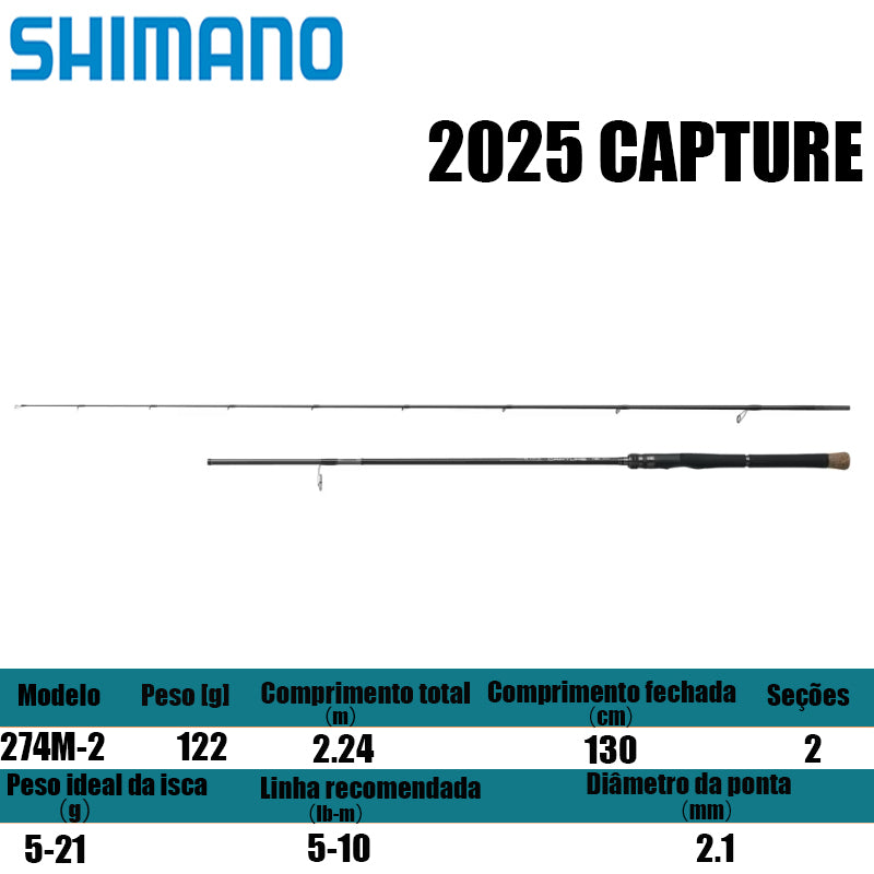 SHIMANO 2025 CAPTURE 274M-2 para molinetes de pesca