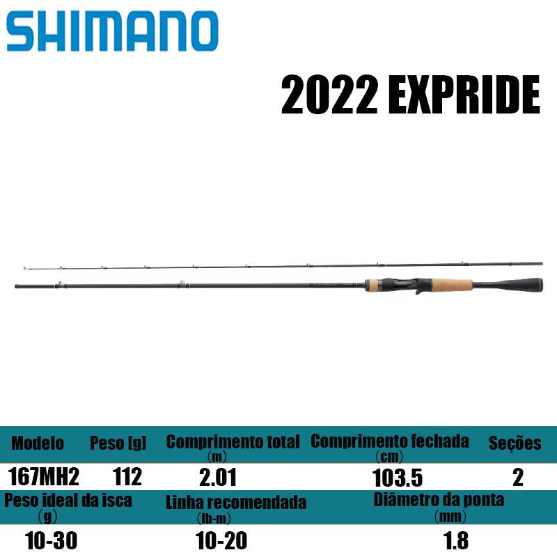 SHIMANO 2022 EXPRIDE 167MH-2 para carretilhas de pesca