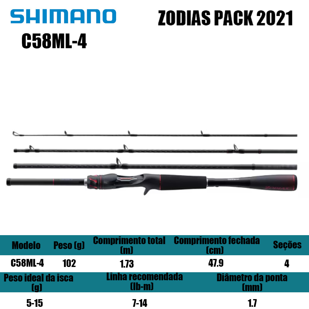 SHIMANO ZODIAS C58ML-4 Para Carretilha