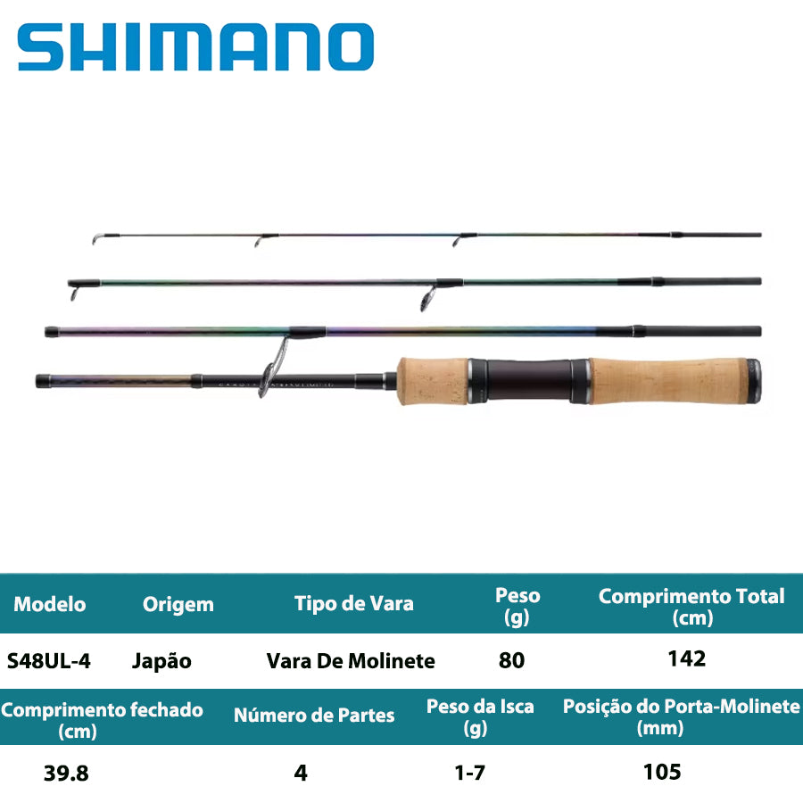 SHIMANO 2022 CARDIFF STREAM LIMITED S48UL-4 Vara De Molinete