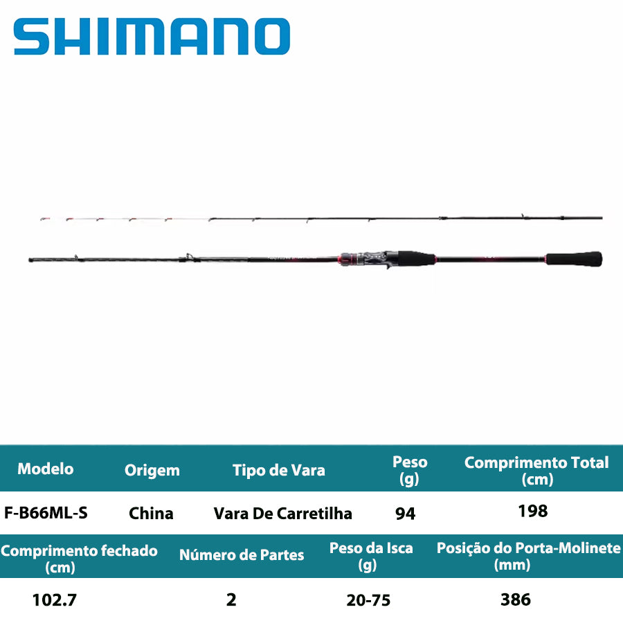 SHIMANO 2022 SEPHIA BB METAL SUTTE F-B66ML-S Vara De Carretilha