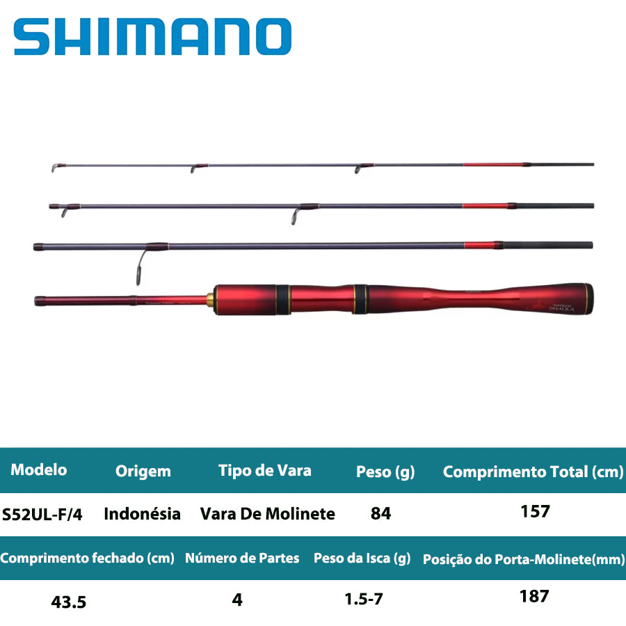 SHIMANO 2024 WORLD SHAULA TECHNICAL EDITION S52UL-F/4  Vara De Molinete