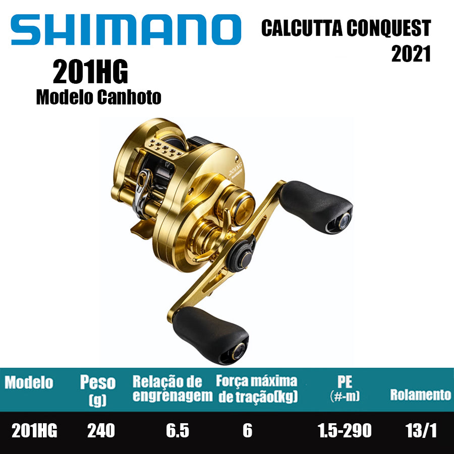 SHIMANO 2021 Calcutta Conquest 201HG Modelo Canhoto
