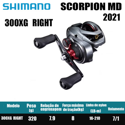Carretilha De Arremesso SHIMANO 2021 SCORPION MD 300Série, Peça De Reposição Para Pesca Em Água Doce E Salgada. Local De Produção: Malásia.