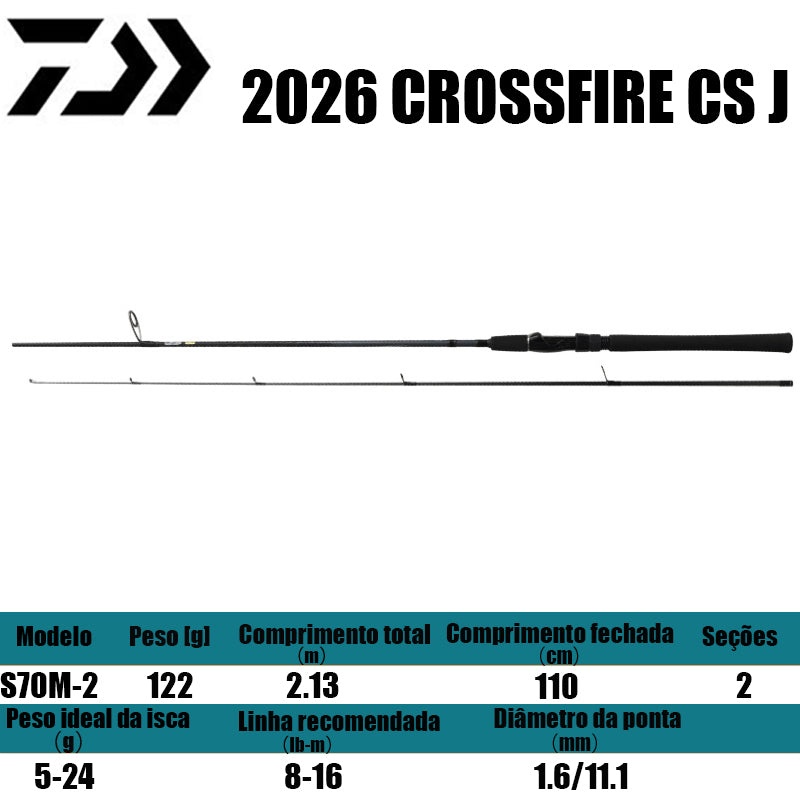 DAIWA 2026 CROSSFIRE CS J S70M-2 para molinetes de pesca