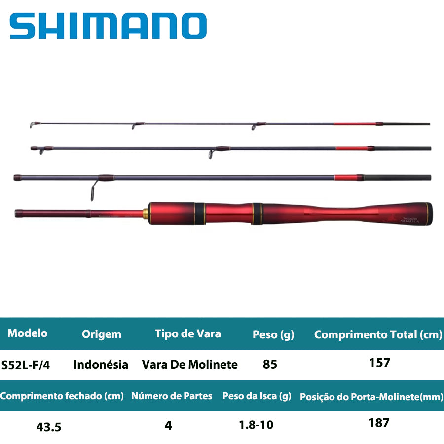 SHIMANO 2024 WORLD SHAULA TECHNICAL EDITION S52L-F/4 Vara De Molinete