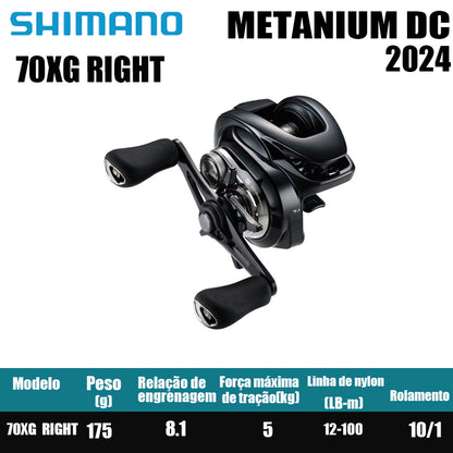 Carretel de Pesca SHIMANO 2024 METANIUM DC 70XG Carretel de Arremesso Água Doce Água Salgada Peças de Pesca Origem: Japão