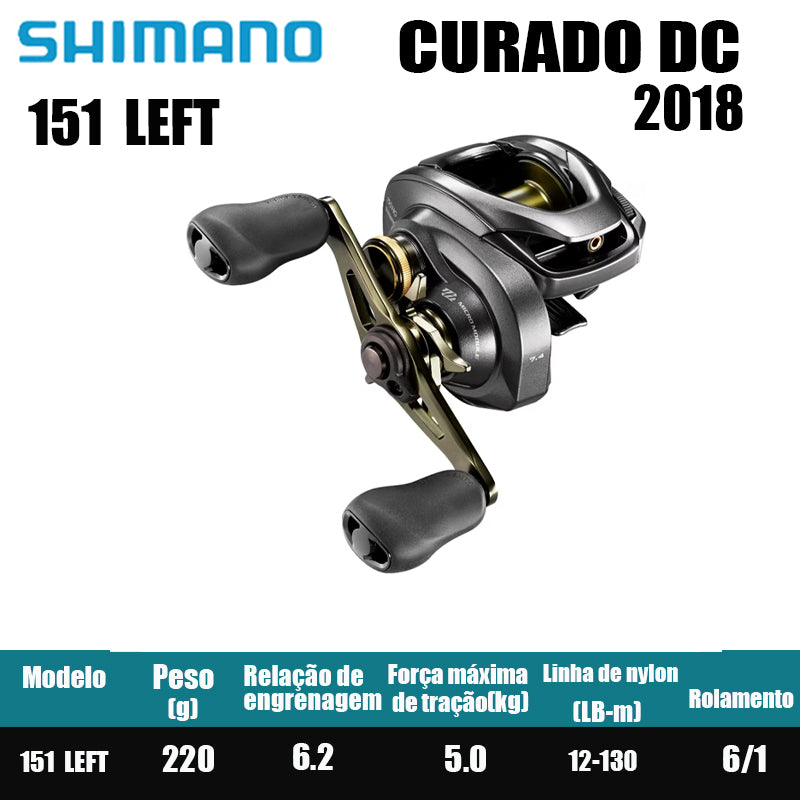 SHIMANO 2018 CURADO DC 150 Peças de pesca Água salgada Água doce Baitcast Reel Fishing Reel Origem: Malásia Luya Long-range Throwing Wheel