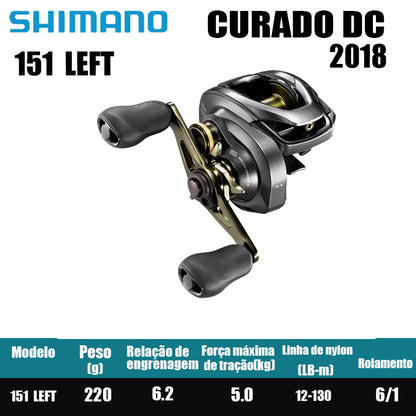 SHIMANO 2018 CURADO DC 150 Peças de pesca Água salgada Água doce Baitcast Reel Fishing Reel Origem: Malásia Luya Long-range Throwing Wheel