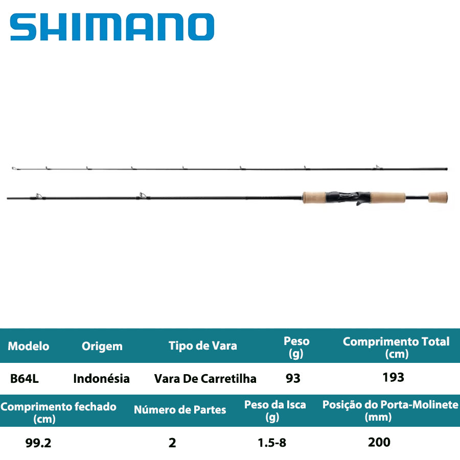 SHIMANO 2021 CARDIFF AX B64L Vara De Carretilha