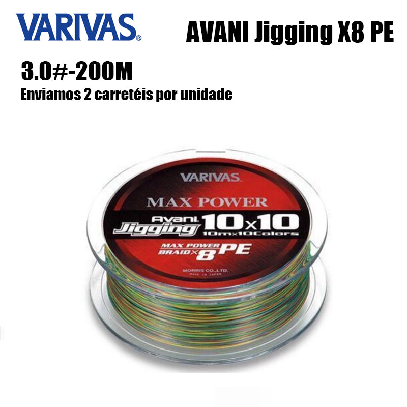 Varivas Avani Jigging X8 PE Linha De Pesca PE 200M 3.0 De Cores Variadas (2 Carretéis)
