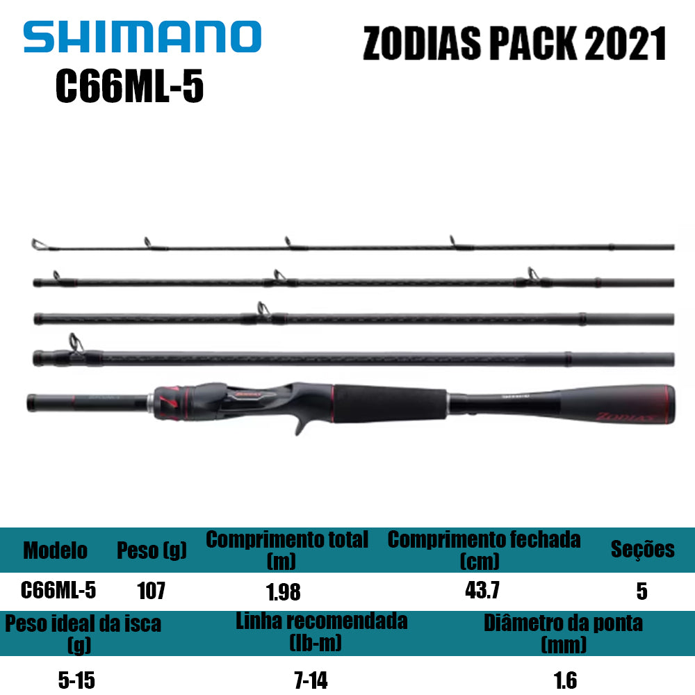 SHIMANO ZODIAS C66ML-5 Para Carretilha