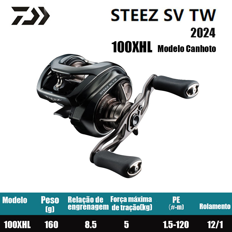 DAIWA 2024 Steez SV TW 100XHL Modelo Canhoto