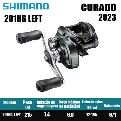 SHIMANO 2023 CURADO 200 Peças de pesca Água salgada Água doce Baitcast Reel Fishing Reel Origem: Malásia Luya Long-range Throwing Wheel