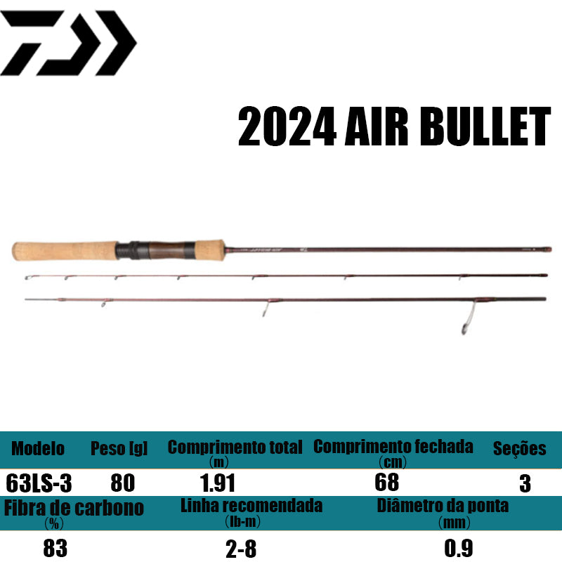 DAIWA 2024 AIR BULLET 63LS-3 para molinetes de pesca