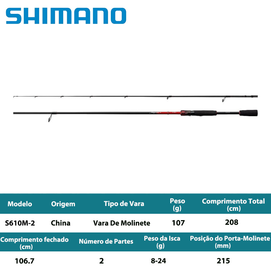 SHIMANO 2026 Majestic+ S610M-2 Vara De Molinete