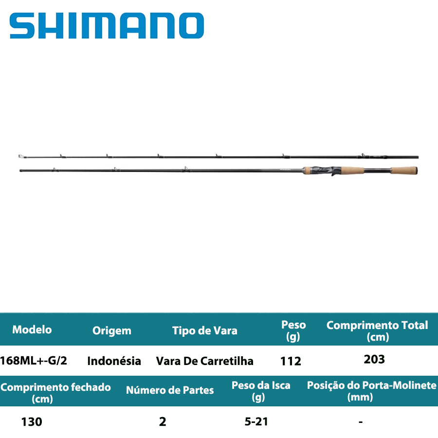 SHIMANO 2022 BANTAM 168ML+-G/2 Vara De Carretilha