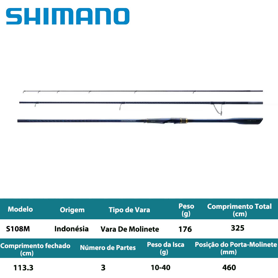 SHIMANO 2023 NESSA LIMITED S108M Vara De Molinete