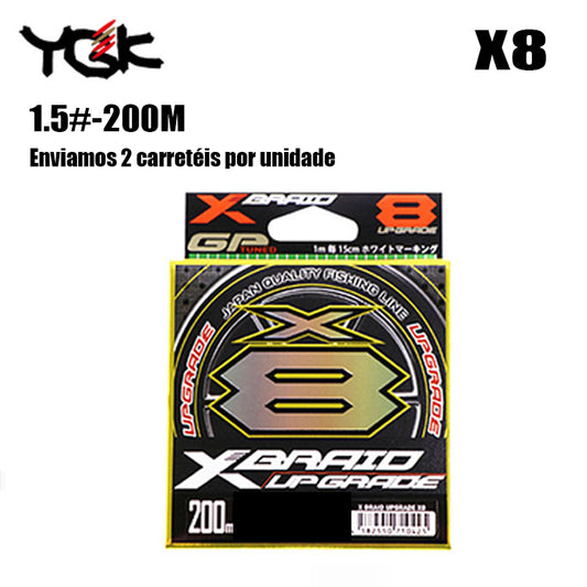 YGK X8-BRAID Upgrade  Linha De Pesca PE 200M 1.5 Verde (2 Carretéis)