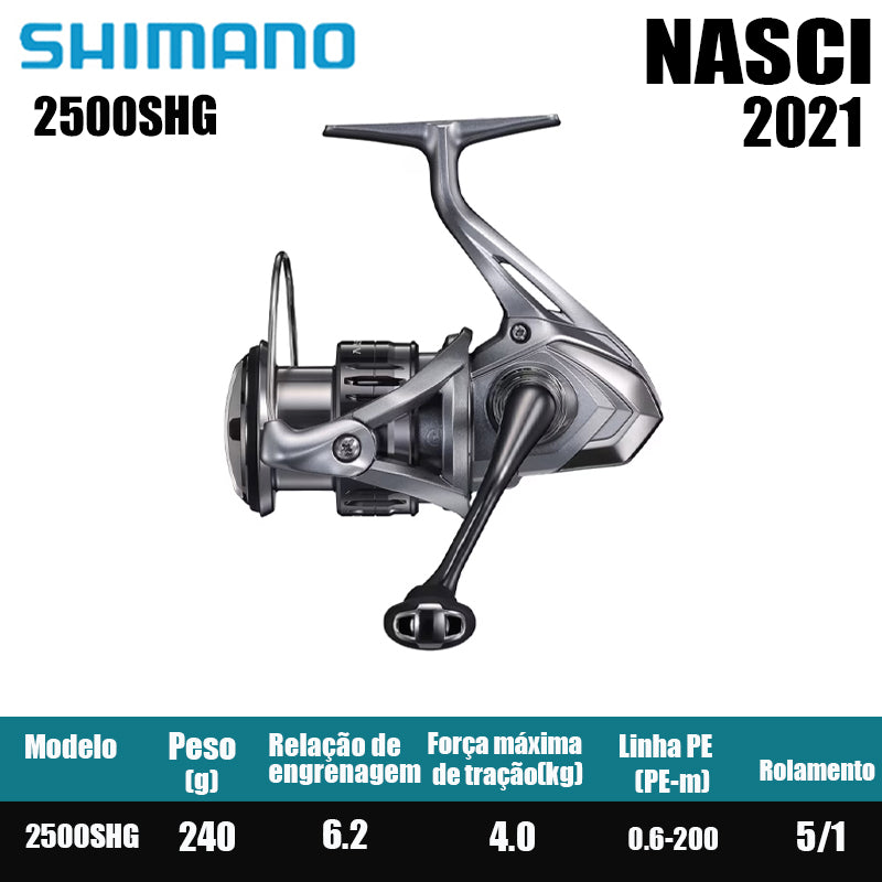 SHIMANO 2021 NASCI carretel de pesca spinning carretel de água doce peças de pesca de água salgada Origem: Malásia