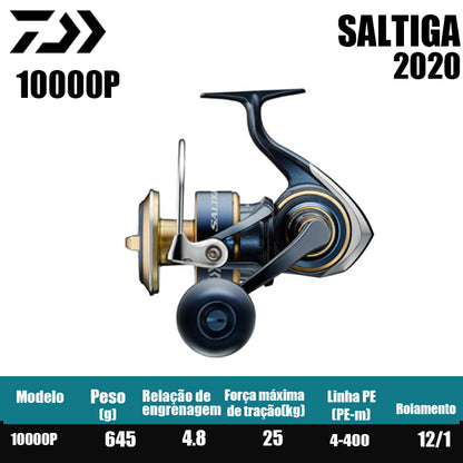 DAIWA 2020 SALTIGA Carretilha de Pesca Spinning Carretilha para Água Doce e Salgada Peças de Reposição Origem: Japão Lançamento de Longa Distância, Pesca de Barco, Pesca de Costa, Pesca Marinha, Carretilhas Grandes de Spinning.