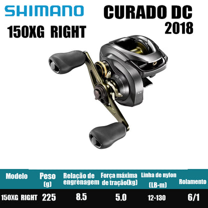 SHIMANO 2018 CURADO DC 150 Peças de pesca Água salgada Água doce Baitcast Reel Fishing Reel Origem: Malásia Luya Long-range Throwing Wheel
