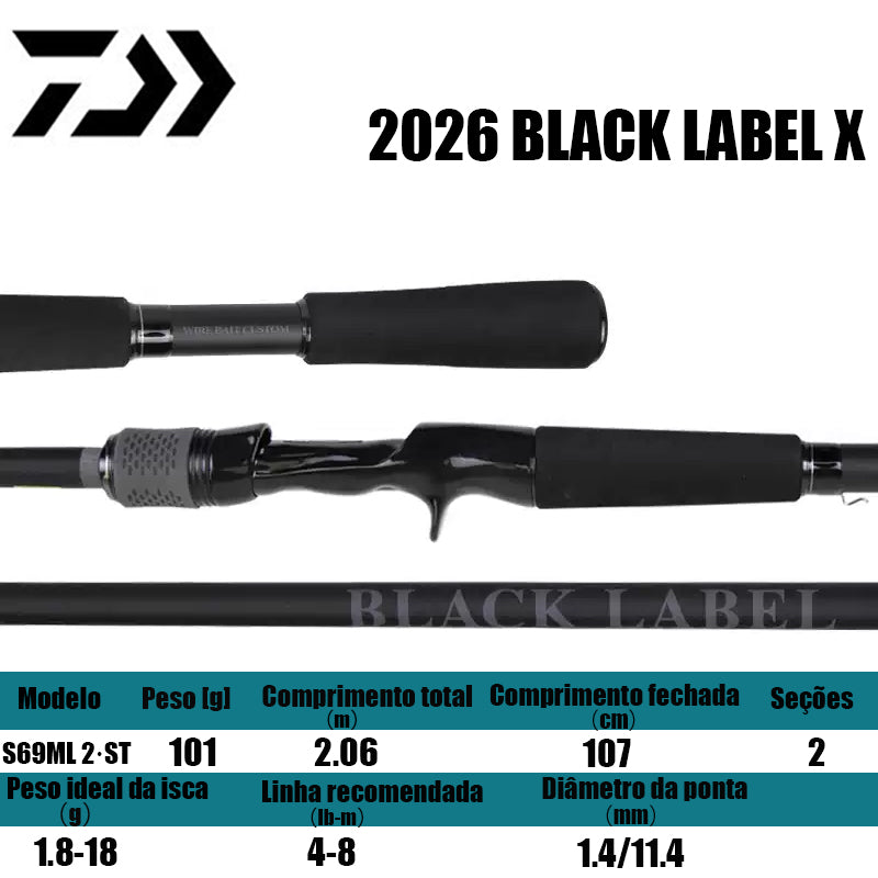 DAIWA 2026 BLACK LABEL X  S69ML 2·ST para molinetes de pesca