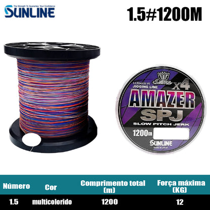 SUNLINE PE JIGGER ULT Linha De Pesca PE 1200M Multicolorido (2 Carretéis)