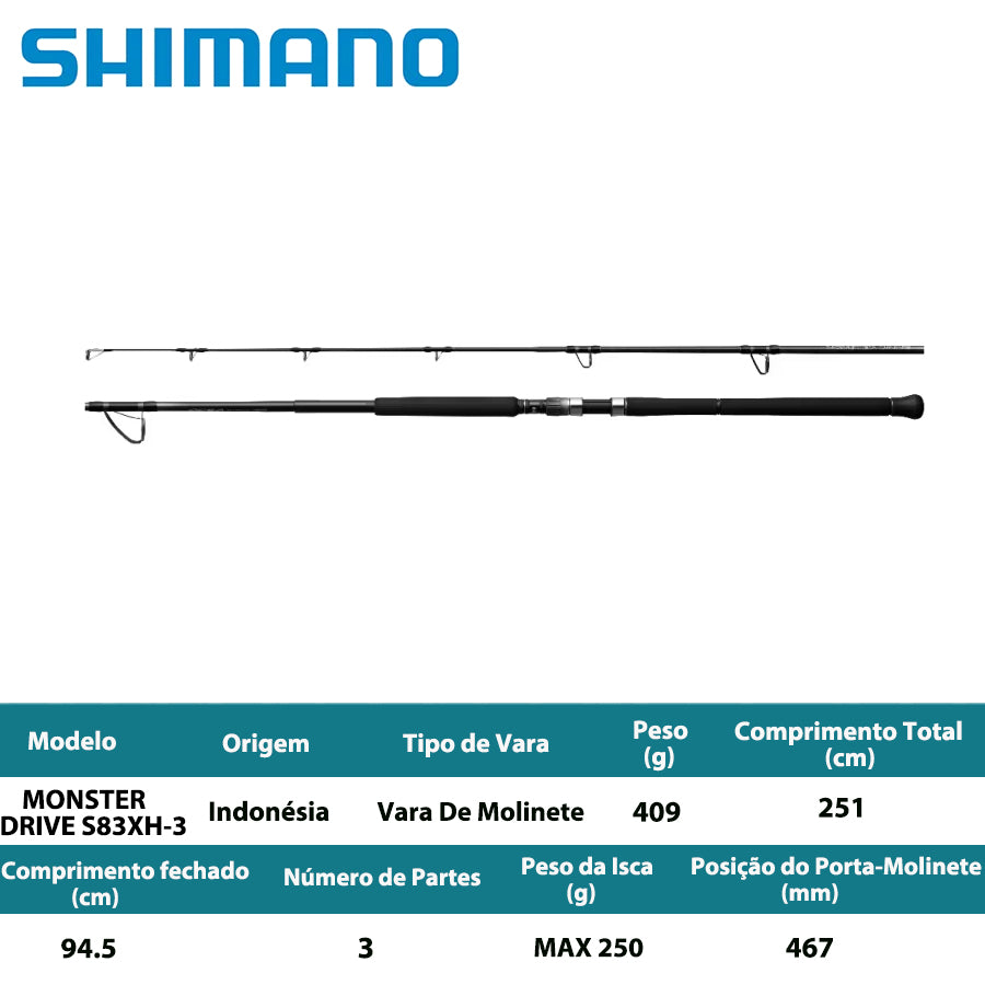 SHIMANO 2026 OCEA PLUGGER BG MONSTER DRIVE S83XH-3 Vara De Molinete