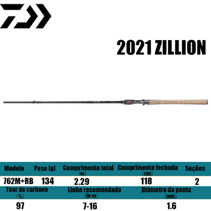 DAIWA 2021 ZILLION 762M+RB para carretilhas de pesca