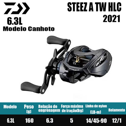DAIWA 2021 STEEZ A TW HLC 6.3 Modelo Canhoto