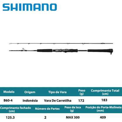 SHIMANO 2025 OCEA EJ B60-4 Vara De Carretilha