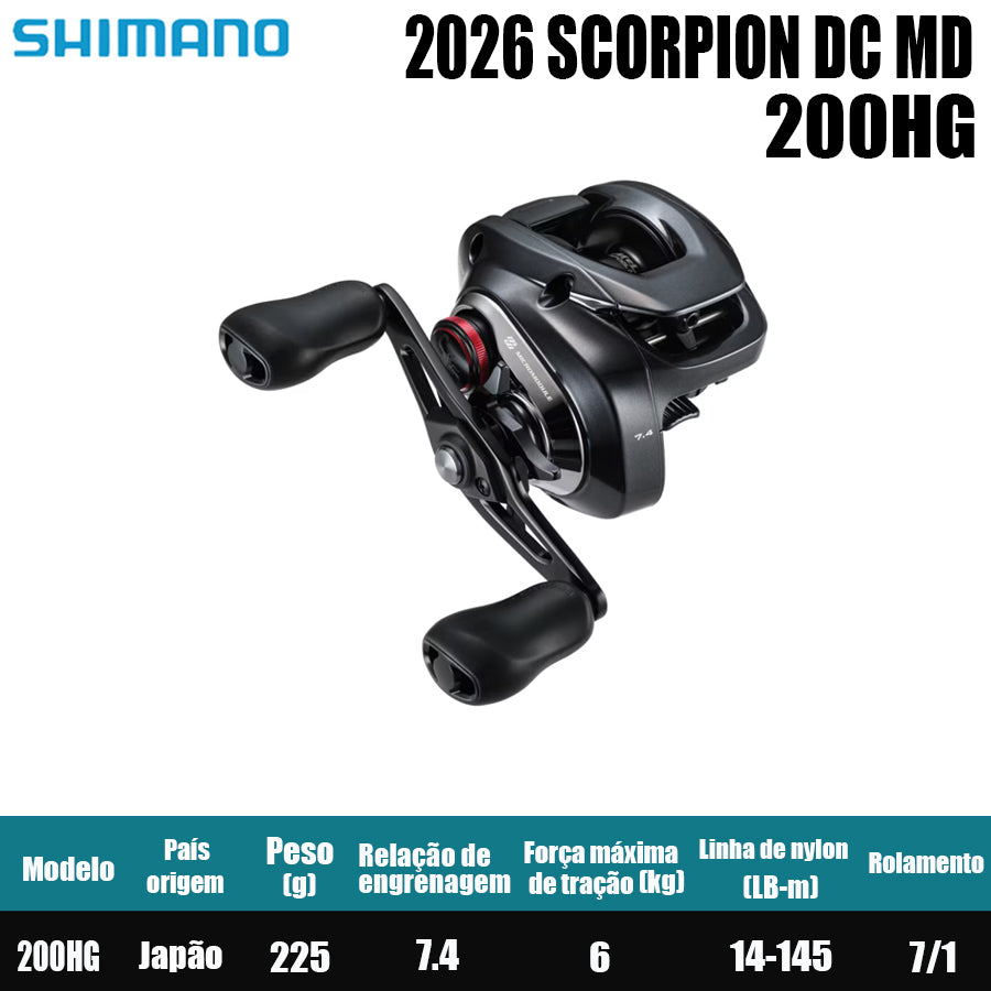 SHIMANO 2026 SCORPION DC MD 200HG Modelo Destro