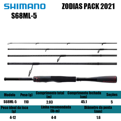 SHIMANO ZODIAS S68ML-5 Para Molinete
