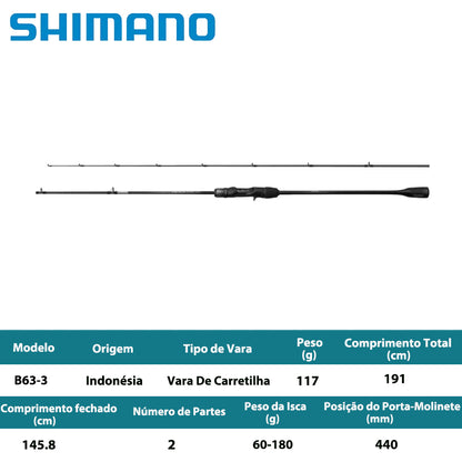 SHIMANO 2024 OCEA JIGGER LJ B63-3 Vara De Carretilha