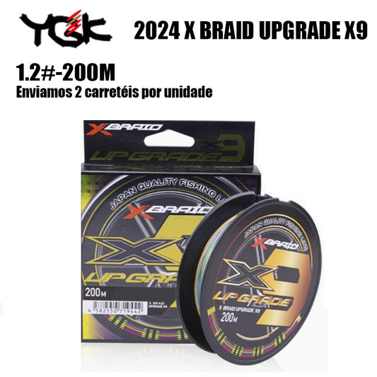 2024 X BRAID UPGRADE X9 Linha De Pesca PE 200M 1.2 Multicolorido (2 Carretéis)