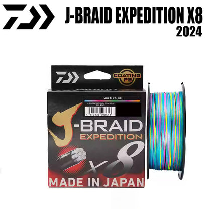 2024 J BRAID X8 EXPEDITION Linha De Pesca PE 300M 150M Multicolorido(2 Carretéis)