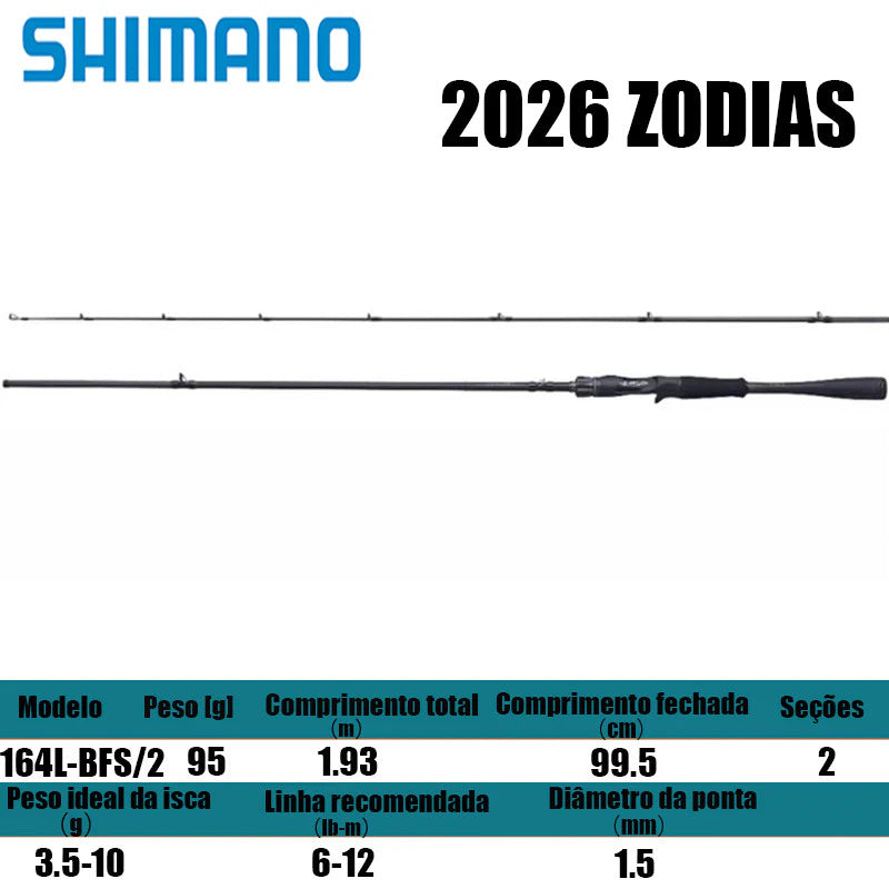 SHIMANO 2026 ZODIAS 164L-BFS/2 para carretilhas de pesca
