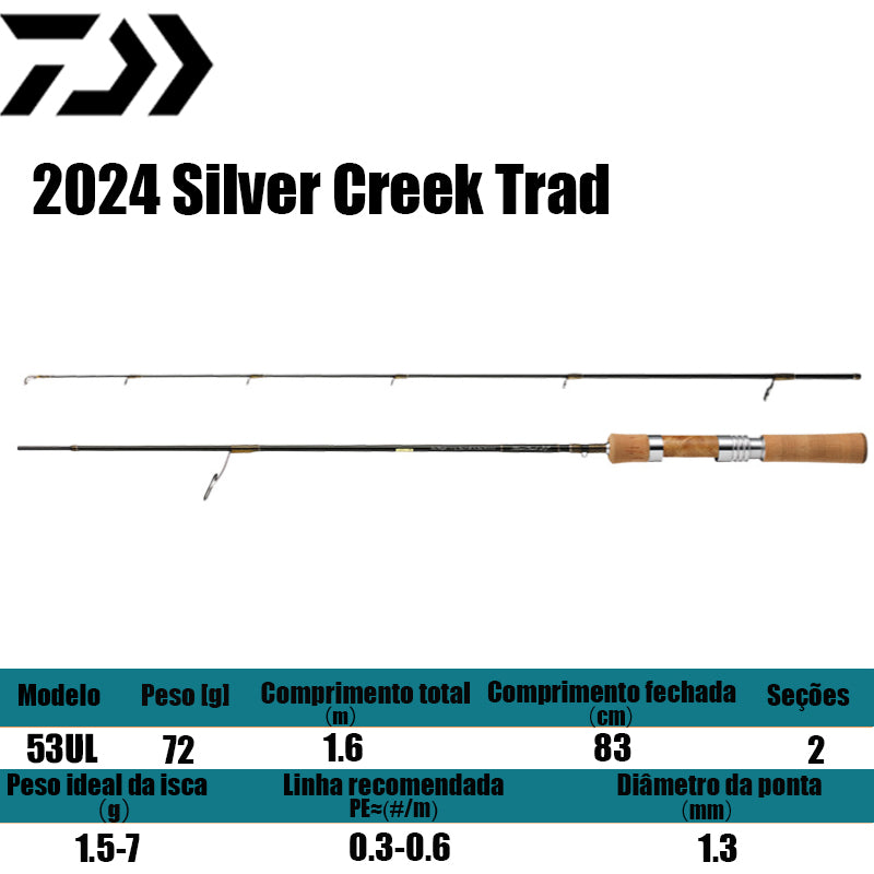 DAIWA 2024 Silver Creek Trad 53UL para molinetes de pesca