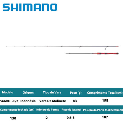 SHMANO 2024 WORLD SHAULA TECHNICAL EDITION S66XUL-F/2 Vara De Molinete
