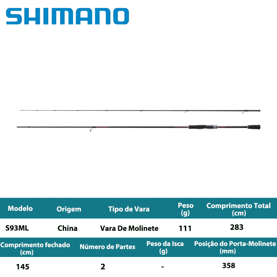 SHIMANO 2023 SEPHIA SS S93ML Vara De Molinete