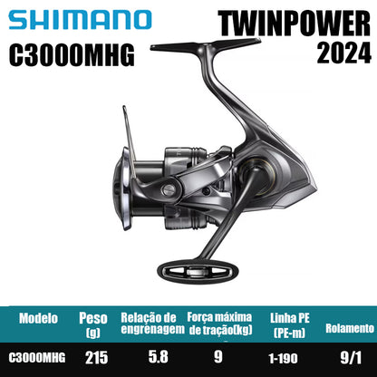 SHIMANO 2024 TWINPOWER carretel de pesca bobina giratória de água doce peças de pesca de água salgada Origem: Japão