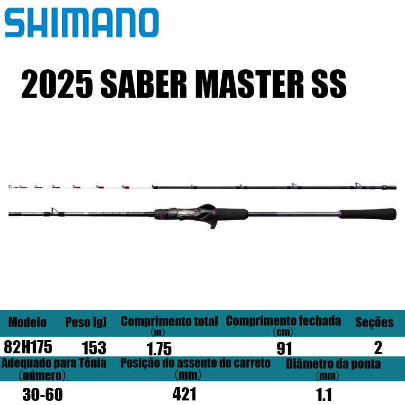 SHIMANO 2025 SABER MASTER SS 82H175 para carretilhas de pesca
