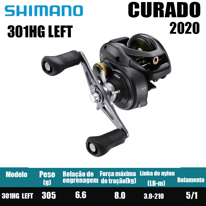SHIMANO 2020 CURADO 300 Peças de pesca Água salgada Água doce Baitcast Reel Fishing Reel Origem: Malásia Luya Long-range Throwing Wheel