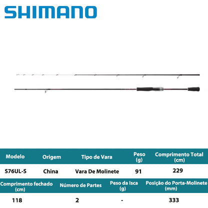SHIMANO 2023 SEPHIA SS S76UL-S Vara De Molinete