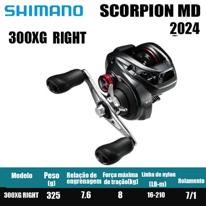 Carretilha De Arremesso SHIMANO 2024 SCORPION MD 300Série, Peça De Reposição Para Pesca Em Água Doce E Salgada. Local De Produção: Malásia.