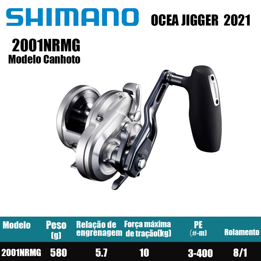 SHIMANO 2021 OCEA JIGGER 2001NRMG Modelo Canhoto